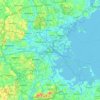 Mapa topográfico Boston, altitude, relevo