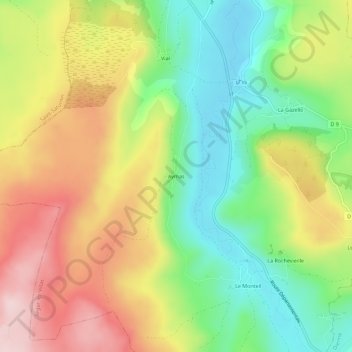 Mapa topográfico Aymas, altitude, relevo