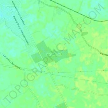 Mapa topográfico San Miguel, altitude, relevo