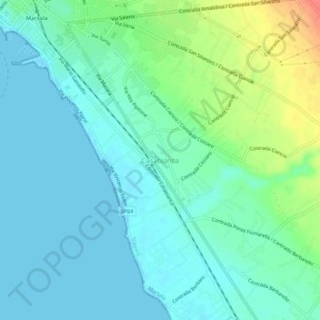 Mapa topográfico Casabianca, altitude, relevo