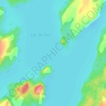 Mapa topográfico Lac du Feu, altitude, relevo