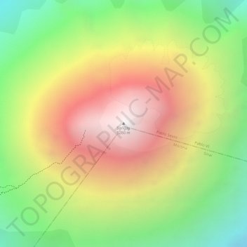 Mapa topográfico Sangay, altitude, relevo
