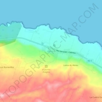 Mapa topográfico Abreu, altitude, relevo