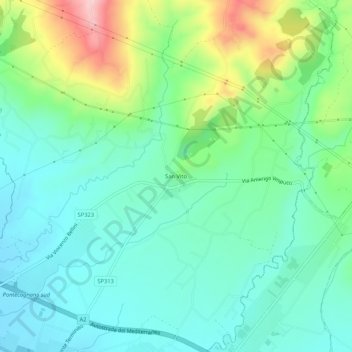 Mapa topográfico San Vito, altitude, relevo