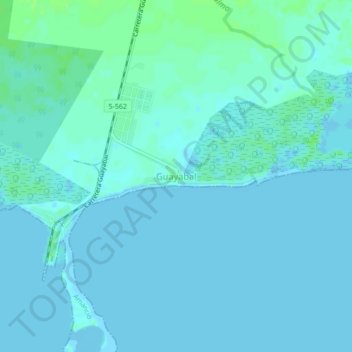 Mapa topográfico Guayabal, altitude, relevo