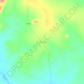 Mapa topográfico Incomati, altitude, relevo