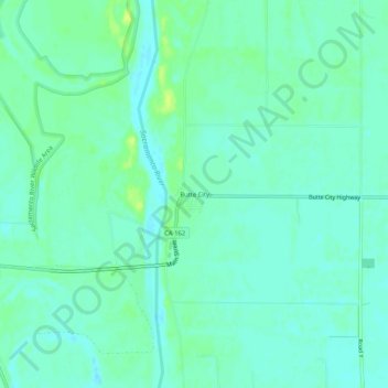 Mapa topográfico Butte City, altitude, relevo