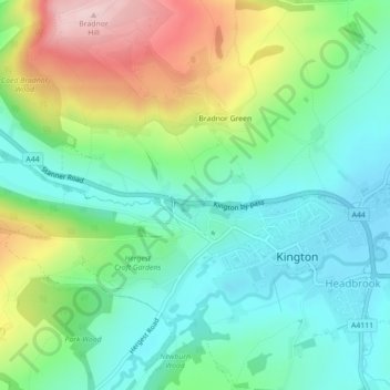 Mapa topográfico Newton, altitude, relevo