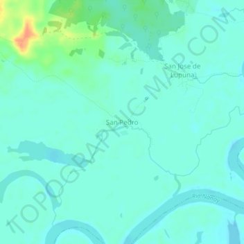 Mapa topográfico San Pedro, altitude, relevo