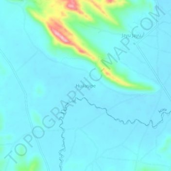 Mapa topográfico Huilasipe, altitude, relevo