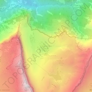 Mapa topográfico Chalets d'Anterne, altitude, relevo