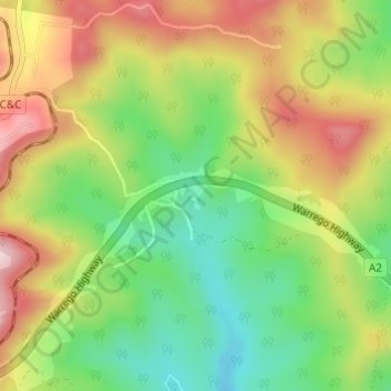Mapa topográfico Ballard, altitude, relevo