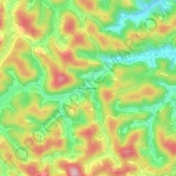 Mapa topográfico Rio Lamego, altitude, relevo