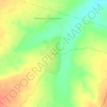 Mapa topográfico Pinneli, altitude, relevo