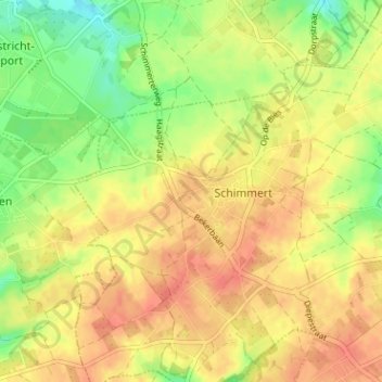 Mapa topográfico Kruis, altitude, relevo