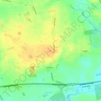 Mapa topográfico Bavnen, altitude, relevo