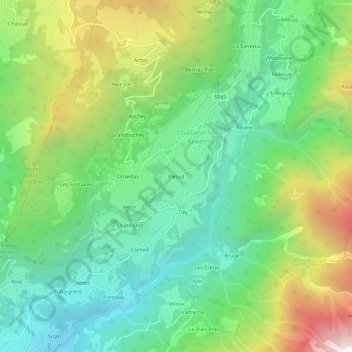 Mapa topográfico Plésod, altitude, relevo