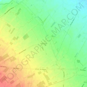 Mapa topográfico Tetti Pesio, altitude, relevo