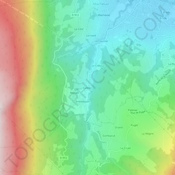 Mapa topográfico Cublier, altitude, relevo