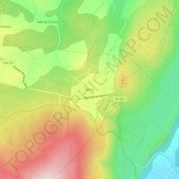 Mapa topográfico Bairro, altitude, relevo