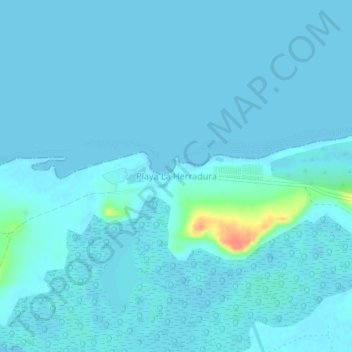 Mapa topográfico Playa La Herradura, altitude, relevo
