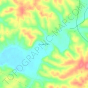 Mapa topográfico Hurricane Mills, altitude, relevo