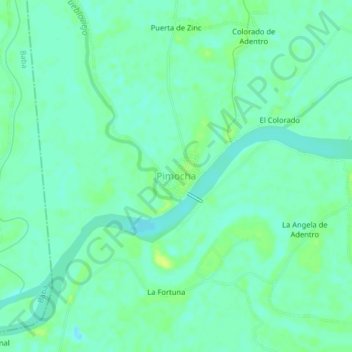 Mapa topográfico Pimocha, altitude, relevo