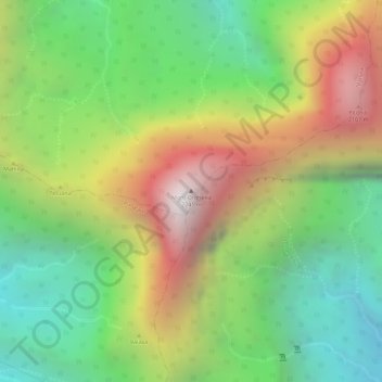 Mapa topográfico Mont Orohena, altitude, relevo