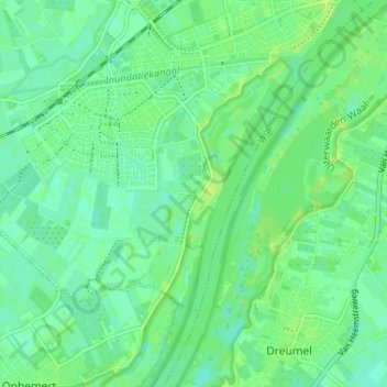 Mapa topográfico Passewaaij, altitude, relevo