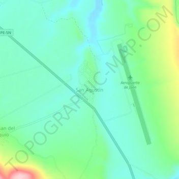 Mapa topográfico San Agustín, altitude, relevo