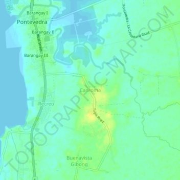 Mapa topográfico Canroma, altitude, relevo