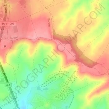 Mapa topográfico Laiza, altitude, relevo