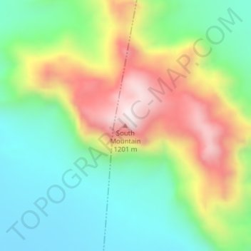 Mapa topográfico South Mountain, altitude, relevo