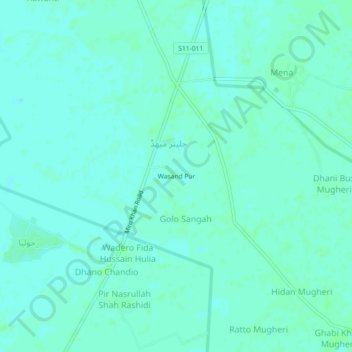 Mapa topográfico Wasand Pur, altitude, relevo