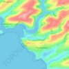 Mapa topográfico Bantham, altitude, relevo
