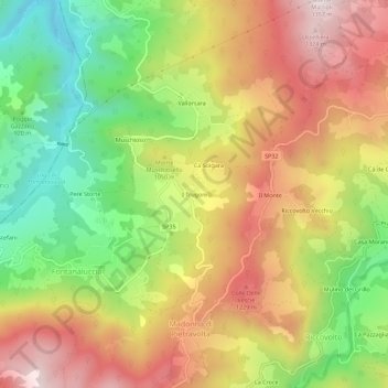 Mapa topográfico I Trugoni, altitude, relevo