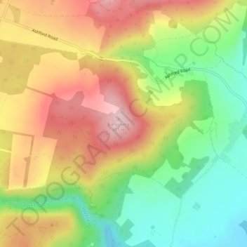 Mapa topográfico Ballycurry, altitude, relevo