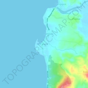 Mapa topográfico Paraoir, altitude, relevo