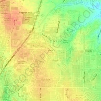 Mapa topográfico Wetsel, altitude, relevo