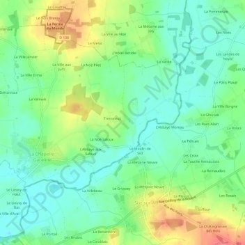 Mapa topográfico Le Chêne, altitude, relevo