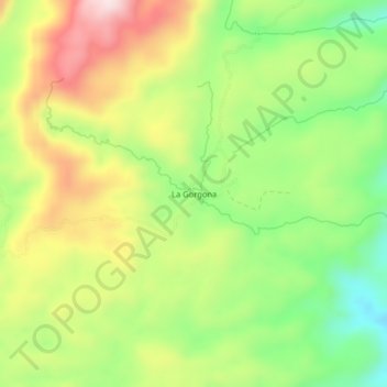 Mapa topográfico La Gorgona, altitude, relevo