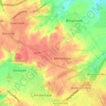 Mapa topográfico Douvergenhout, altitude, relevo