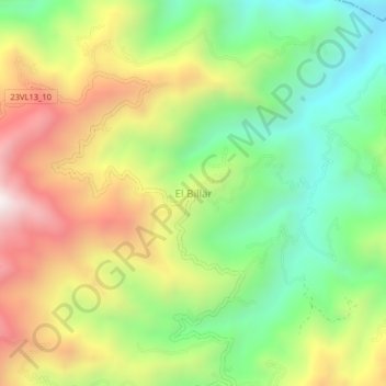 Mapa topográfico El Billar, altitude, relevo