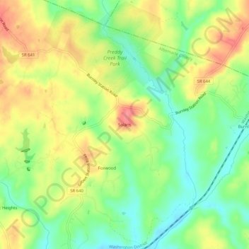 Mapa topográfico Solaris, altitude, relevo