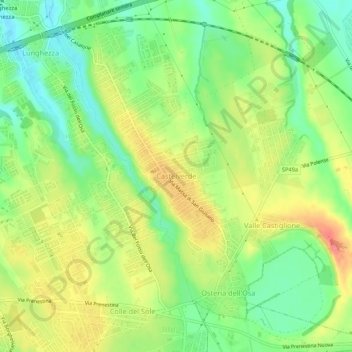 Mapa topográfico Castelverde, altitude, relevo