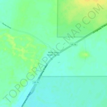 Mapa topográfico White Sands Visitor Center, altitude, relevo