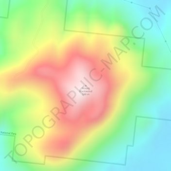 Mapa topográfico Mount Blackwood, altitude, relevo