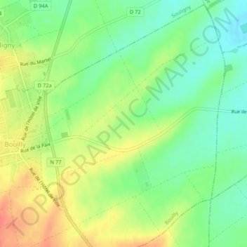 Mapa topográfico Le Vallon Fourré, altitude, relevo