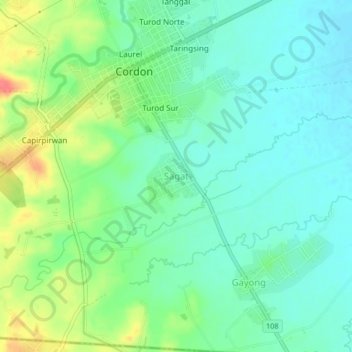 Mapa topográfico Sagat, altitude, relevo
