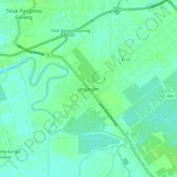 Mapa topográfico Jenjarom, altitude, relevo